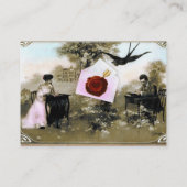 ROMANTISCHER VALENTINSCHREIBER, ROTWACHS SIEGEL MO VISITENKARTE (Rückseite)