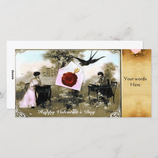 ROMANTISCHER VALENTINSCHREIBER, ROTWACHSTUMSPARKPL FEIERTAGSKARTE (Vorne/Hinten)