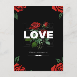 Romantischer Valentinstag 2026 mit Liebe & Rose Feiertagspostkarte