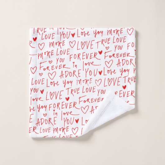 Romantischer Valentinstag Badhandtuch Set (Waschlappen)