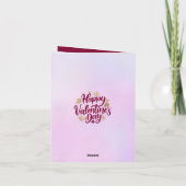 Romantischer Valentinstag | Burgund & Gold Herz Einladung (Rückseite)