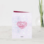 Romantischer Valentinstag | Burgund & Gold Herz Einladung (Rückseite)