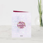 Romantischer Valentinstag | Burgund & Gold Herz Einladung (Rückseite)