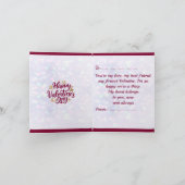 Romantischer Valentinstag | Burgund & Gold Herz Einladung (Innenseite)