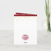 Romantischer Valentinstag | Burgund & Gold Herz Einladung (Rückseite)