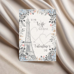 Romantischer Valentinstag Eiffelturm für die Ehefr Karte