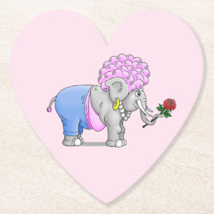 Romantischer Valentinstag-Elefant Untersetzer