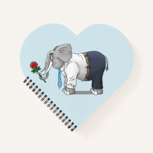 Romantischer Valentinstag Elephant Notizblock
