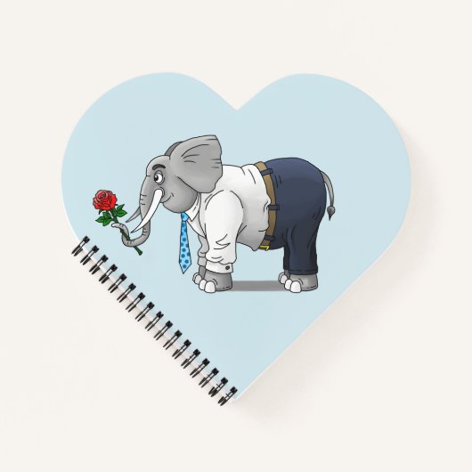 Romantischer Valentinstag Elephant Notizblock (Vorderseite)