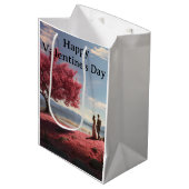 Romantischer Valentinstag für Erwachsene 1 Mittlere Geschenktüte (Vorderseite Schrägansicht)