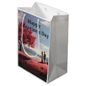 Romantischer Valentinstag für Erwachsene 1 Mittlere Geschenktüte (Rückseite Schrägansicht)