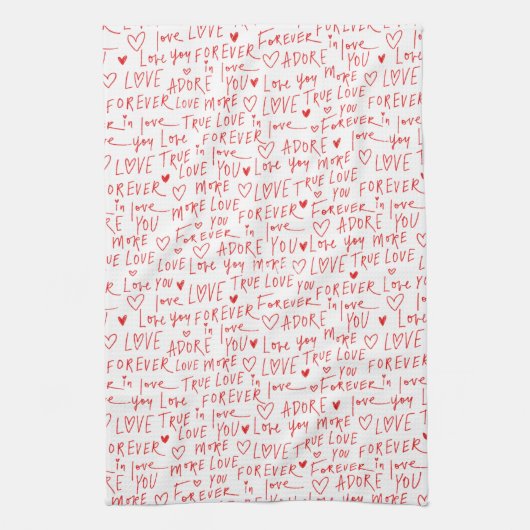 Romantischer Valentinstag Geschirrtuch (Vertikal)