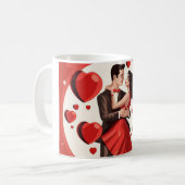 Romantischer Valentinstag-Herzbecher – Liebesgesch Kaffeetasse (Vorderseite Links)