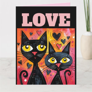 ROMANTISCHER VALENTINSTAG ICH LIEBE DICH KATZE KAT KARTE