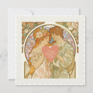 Romantischer Valentinstag im Vintage-Stil Feiertagskarte