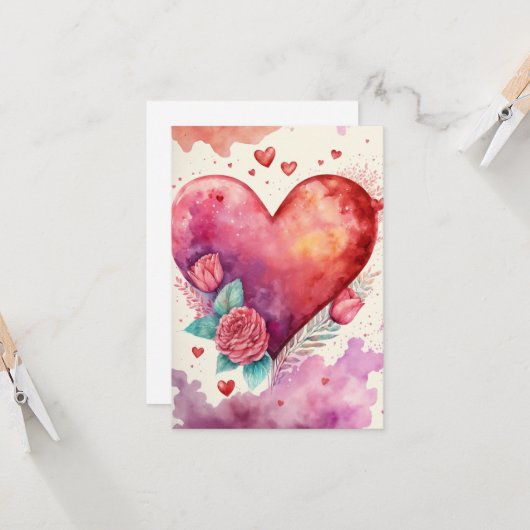 Romantischer Valentinstag Karte (Vorderseite/Rückseite Beispiel)