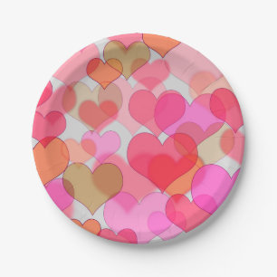 Romantischer Valentinstag Liebe Rosa Herzallerlieb Pappteller