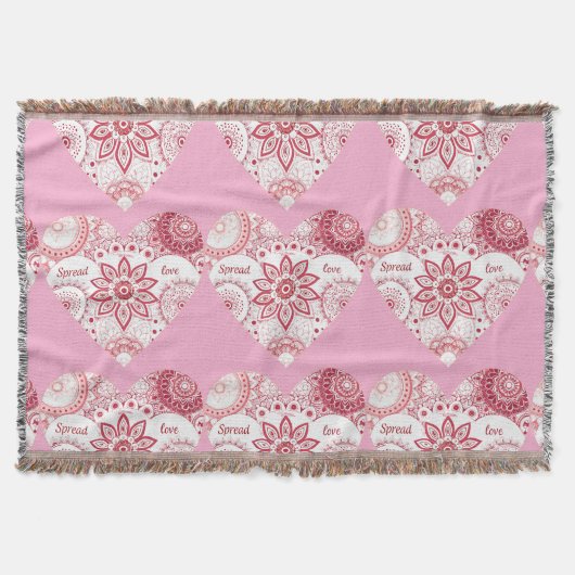 Romantischer Valentinstag Mandala Decke (Vorderseite)