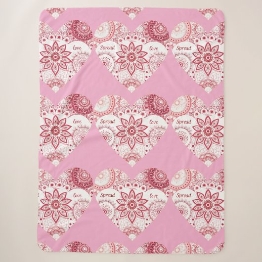 Romantischer Valentinstag Mandala Sherpadecke (Vorderseite)