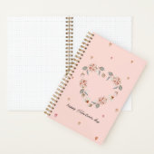 Romantischer Valentinstag mit floralem Herzen Notizblock (Innen)