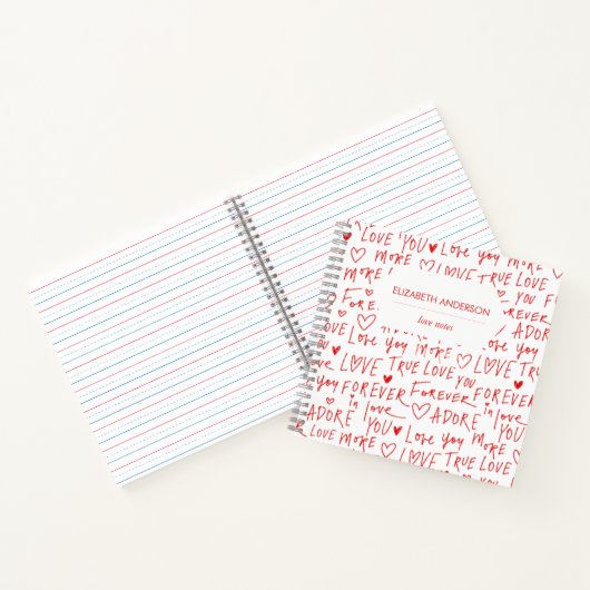 Romantischer Valentinstag Notizblock (Innenseite)