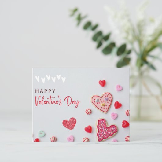 Romantischer Valentinstag Postkarte (Stehend Vorderseite)