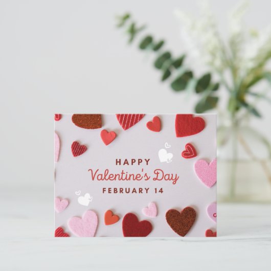 Romantischer Valentinstag Postkarte (Stehend Vorderseite)