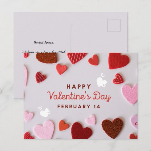 Romantischer Valentinstag Postkarte (Vorne/Hinten)