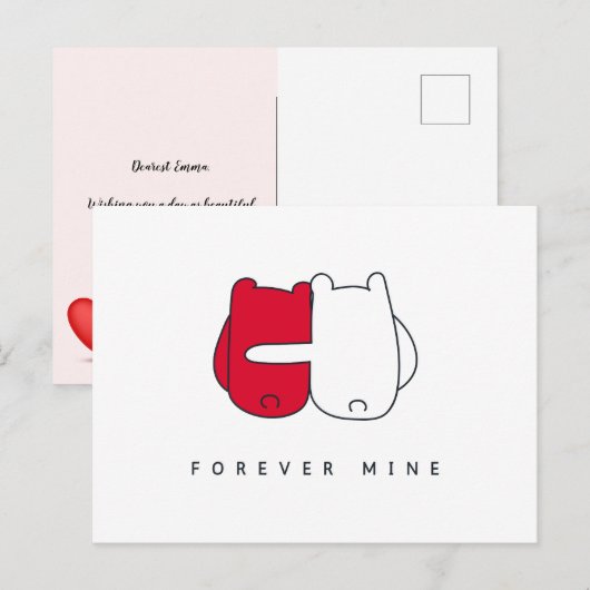 Romantischer Valentinstag Postkarte (Vorne/Hinten)