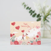 Romantischer Valentinstag Postkarte (Stehend Vorderseite)