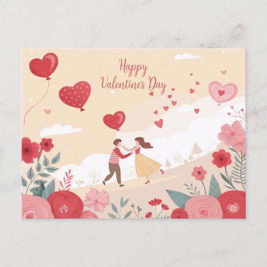 Romantischer Valentinstag Postkarte (Vorderseite)