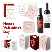 Romantischer Valentinstag Sticker mit Blumenherz