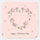 Romantischer Valentinstag Sticker mit Blumenherz (Vorderseite)