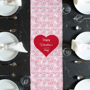 Romantischer Valentinstag-Tischläufer mit Liebeshe Großer Tischläufer