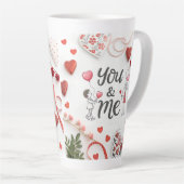 Romantischer Valentinstag "You & Me" Milchtasse (Rechte Ecke)
