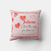 Romantischer Valentinstag zwischen Rosa und Rotem  Kissen (Rückseite)