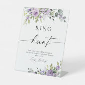 Romantischer Veilchen-Blumen-Ring-Suche-Schild Sockelschild (Vorderseite)