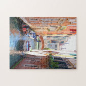 Romantischer Venedig-Kanal mit Brücke & Schiff, It Puzzle (Horizontal)