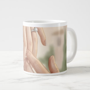 Romantischer Verlobungsbecher Elegante Liebe Jumbo-Tasse
