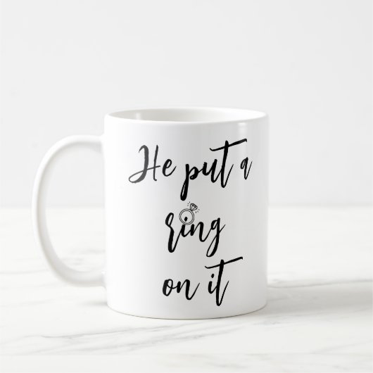 Romantischer Verlobungsring Kaffeebecher Kaffeetasse (Links)