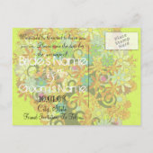 Romantischer verzauberter Waldbaum der Liebe Ankündigungspostkarte (Rückseite)