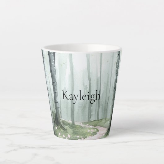 Romantischer verzauberter Weihnachtswald Milchtasse (Vorderseite)