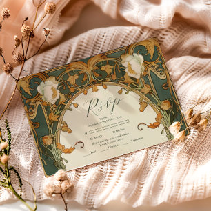 Romantischer verzierter Rahmen mit Grün für die Ho RSVP Karte