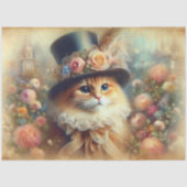 Romantischer viktorianischer Gartenkatzen-Decoupag Seidenpapier (Vorderseite)