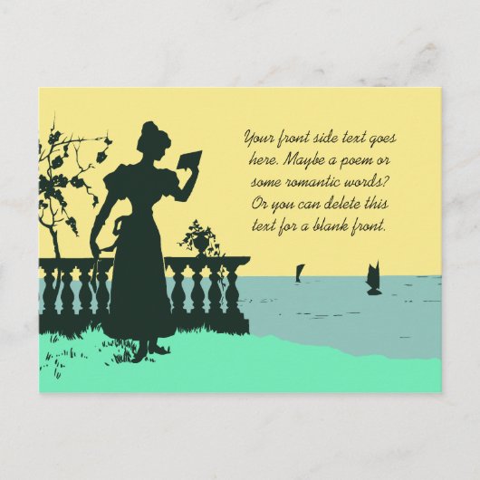 Romantischer Viktorianischer Stil zeichnend Postkarte (Vorderseite)