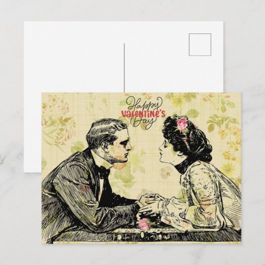 Romantischer Viktorianischer Valentinstag Postkarte (Vorne/Hinten)