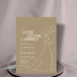 Romantischer Vintag Gold Monogram Wedding Dance Einladung