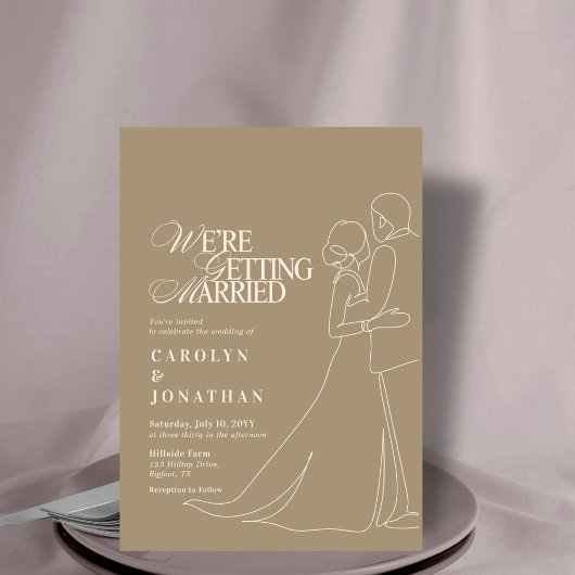 Romantischer Vintag Gold Monogram Wedding Dance Einladung