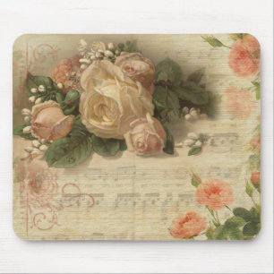 Romantischer Vintage-Blumen-Mauspad Mousepad