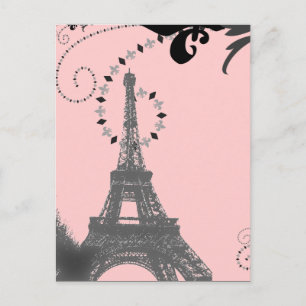 Romantischer Vintage-Eiffelturm Paris Hochzeit Postkarte